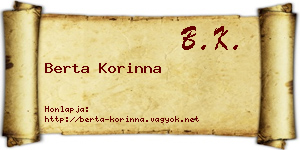 Berta Korinna névjegykártya